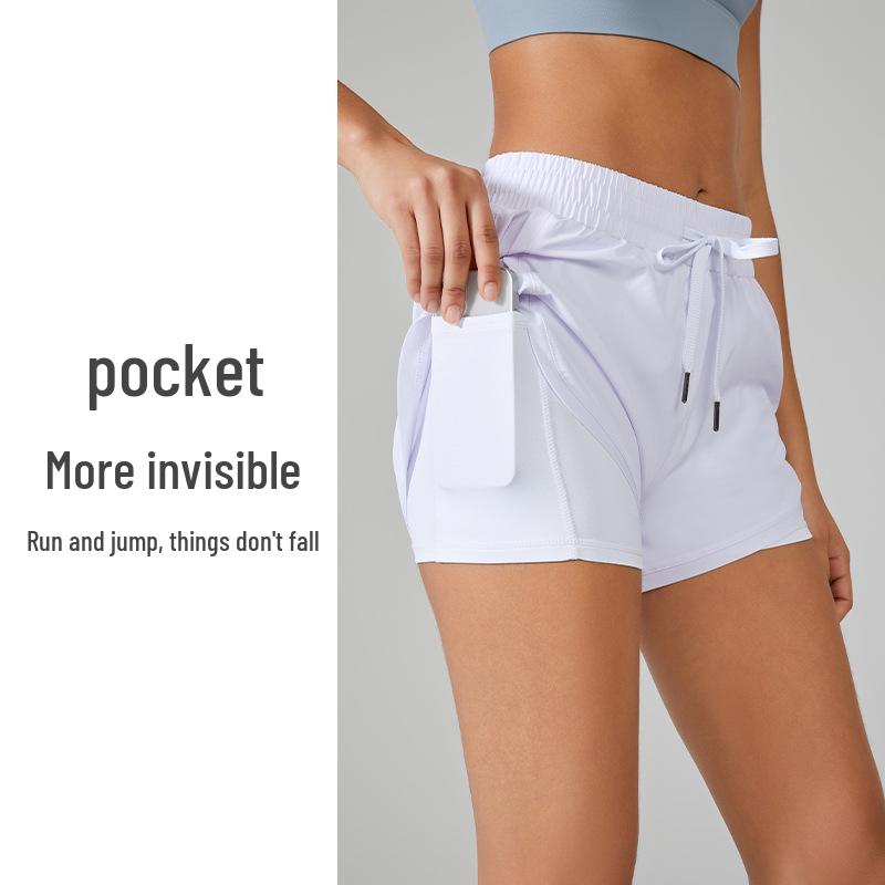 Women's Customized High-Waisted Drawstring Athletic Shorts - Slimming, Anti-Exposure Yoga & Running Fitness Pants