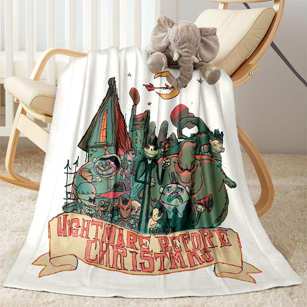 Christmas Nightmare Blanket Warmthful Decor Suitable for Picnics Chair Office for All Occasions Stylish Decor Ideal Gift For Birthday Valentine'S Day