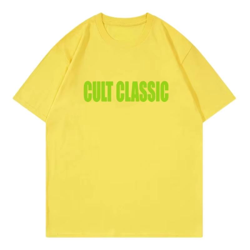 Cult Classic Vintage Black and White Bold Letter Printed High Street T-Shirt Cotton Graphic Tee Unisex Unisex Summer Streetwear