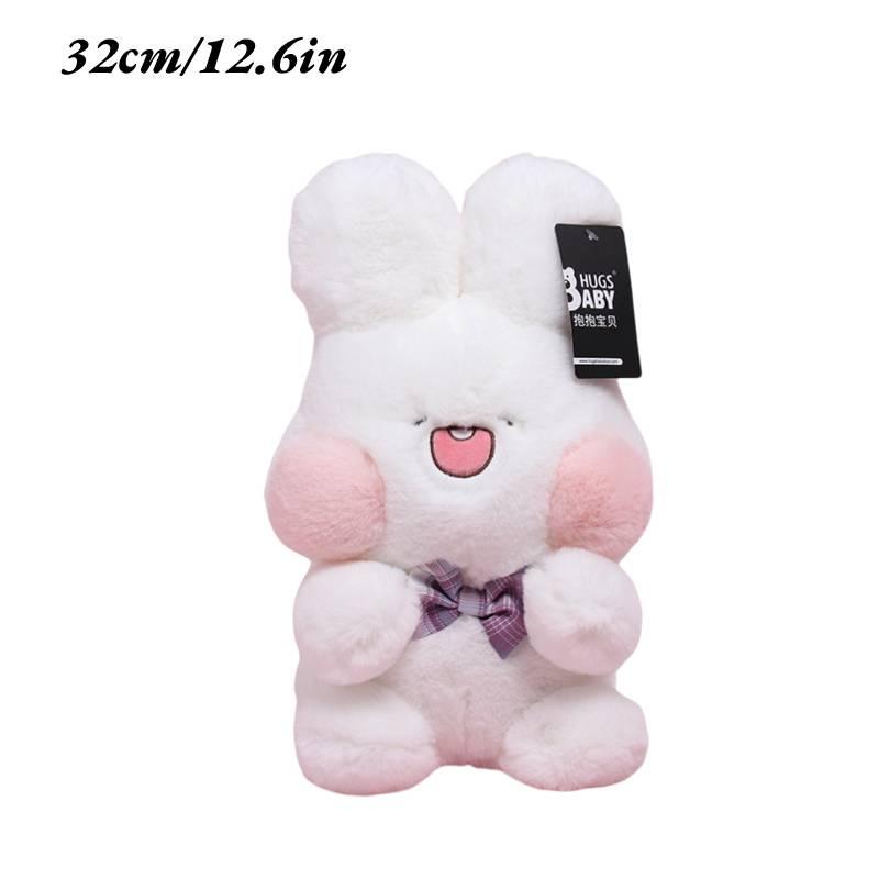 Adorable Plush Bunny Toy With Flower And Bowtie Decorations
