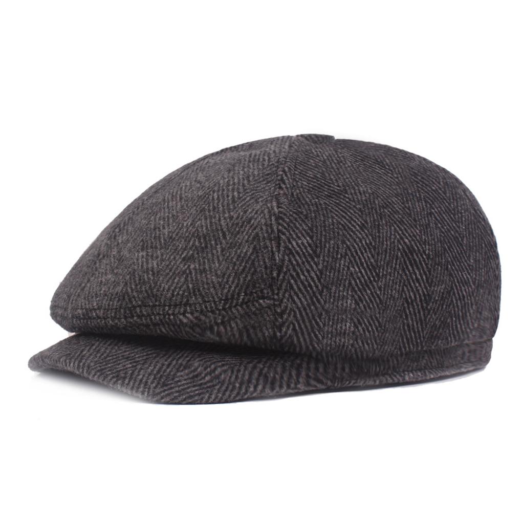 

Male Winter Warm Flat Beret Hats Headwear Breathable Size Vintage Cap Birthday Adjustable Party Style Gifts Wedding