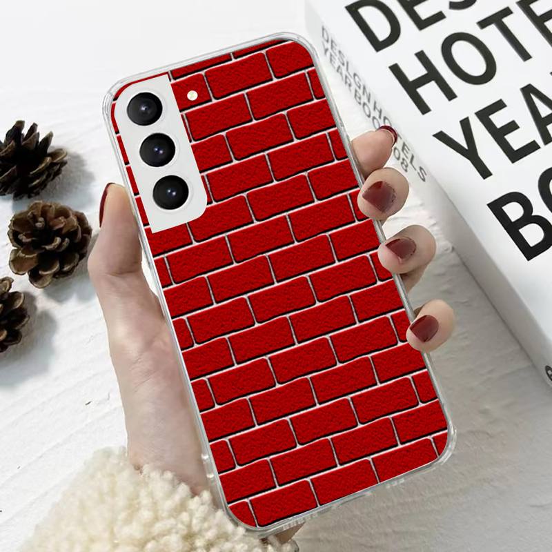 Splicing Bricks Phone Case For Samsung Galaxy S10 S10e S8 S9 Plus S7 A70 Edge Note10 Transparent Cove