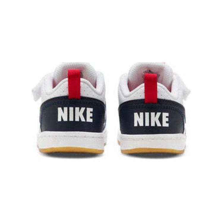 Nike Court Borough Low top Skateboard Shoes White Blue Red Infant And Toddler 870029-105