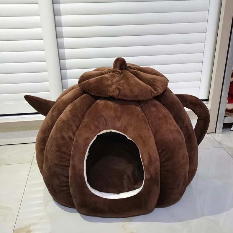 

Полузакрытая кошачья будка, большой и маленький горшок, будка, теплая и дышащая, зимняя будка для собак, питомец породы сиба-ину, новый кошачий домик S 45 * 35 cm