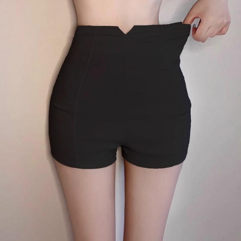 

Белые шорты для танцев с высокой талией длиной три четверти, сексуальные, утягивающие, летние, для женщин - корейский стиль 2023 года XL чёрный