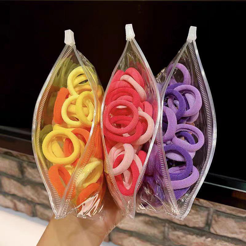 50-Pack Small Hair Ties: 3CM Non-Damaging Scrunchies for Women & Children - Cute, Simple, Fashionable Hair Accessories