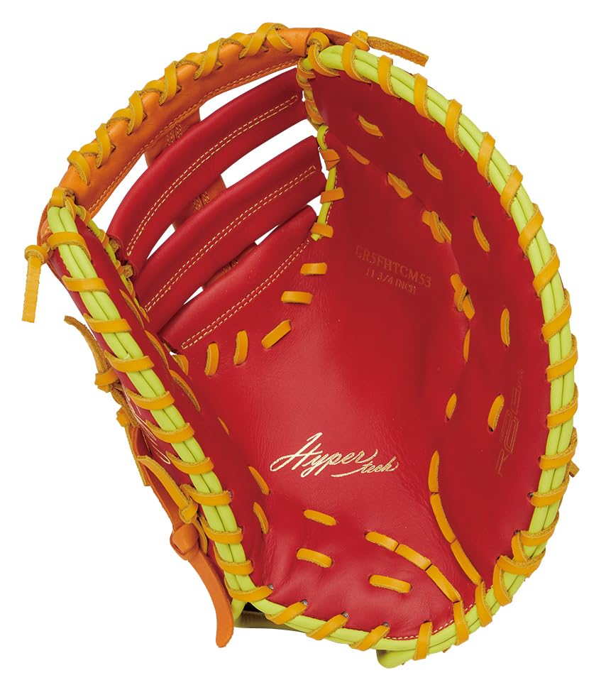 Rawlings HYPER TECH COLOR SYNC Baseball First Throw Glove, Soft, GR5FHTCM53, Base, Scarlet/Orange, 11.75 inches, Right-Handed