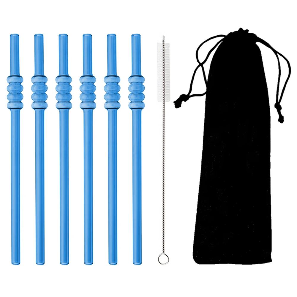 

8 многоразовых соломинок для стаканов в форме тыквы для льда и сахара, для смузи, соков и молока, аксессуары для бара, тематические барные инструменты. синий