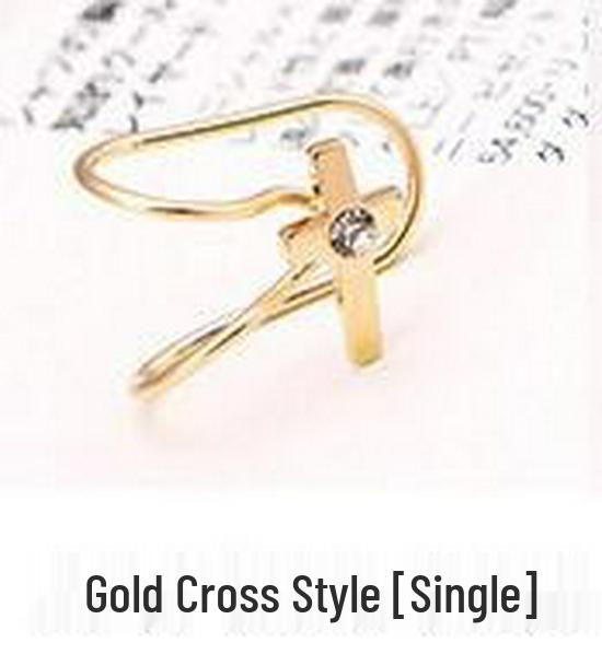 Korean Pearl and Diamond Star Ear Cuffs - U-Shaped Temperamental Stud Earrings