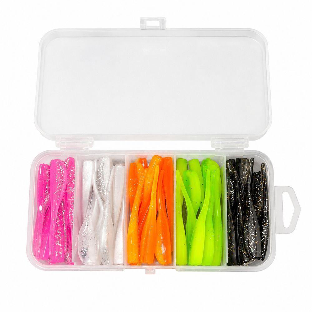 100PCS PVC Swimbaits Lures 5cm Fishing Lures Durable Fishing Baits for Trout