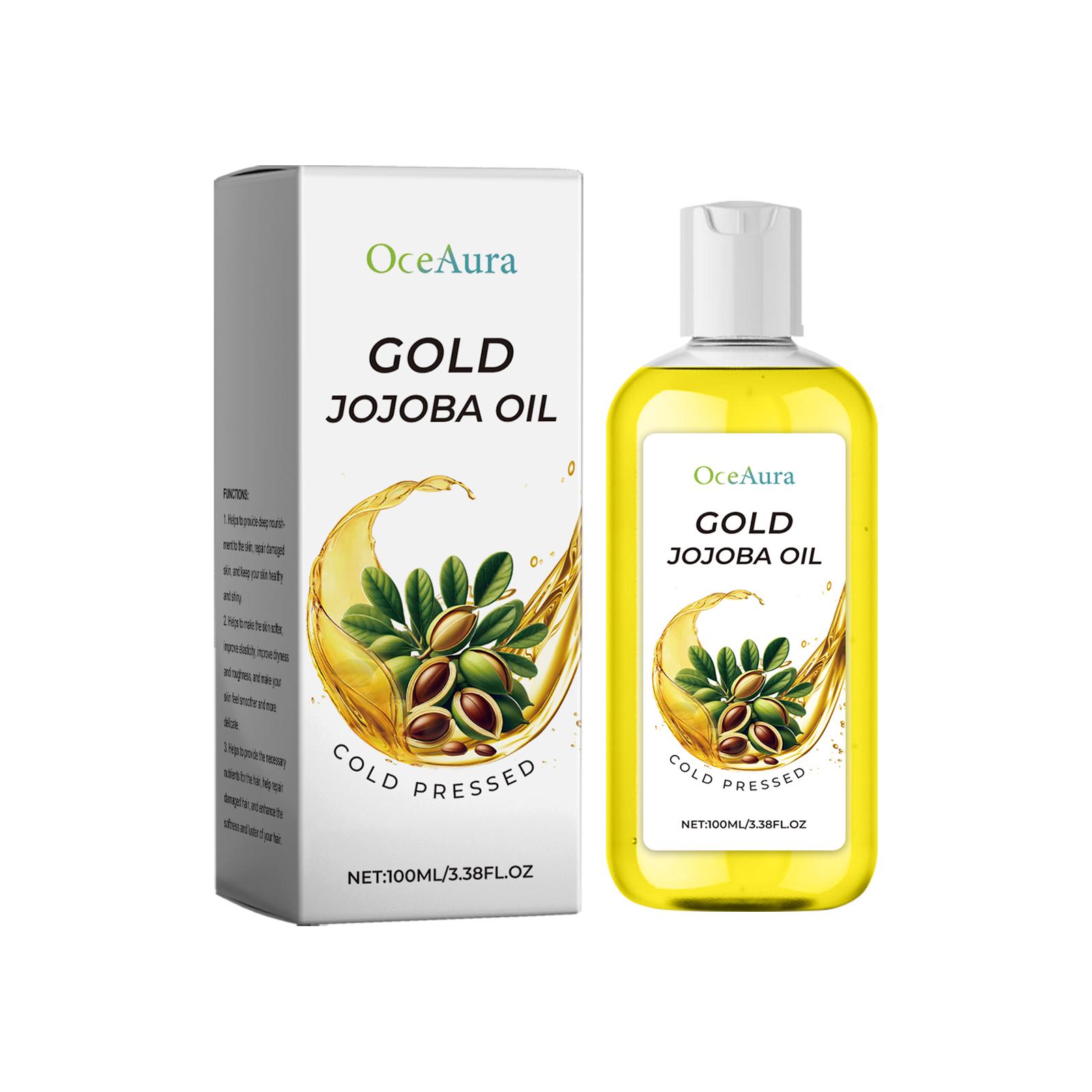 Organic Jojoba Oil for Hair Growth Products Strengthening Hair Smoothing Cold-Pressed Vitamin C Jojoba Oil for Face Moisturizer 100ml