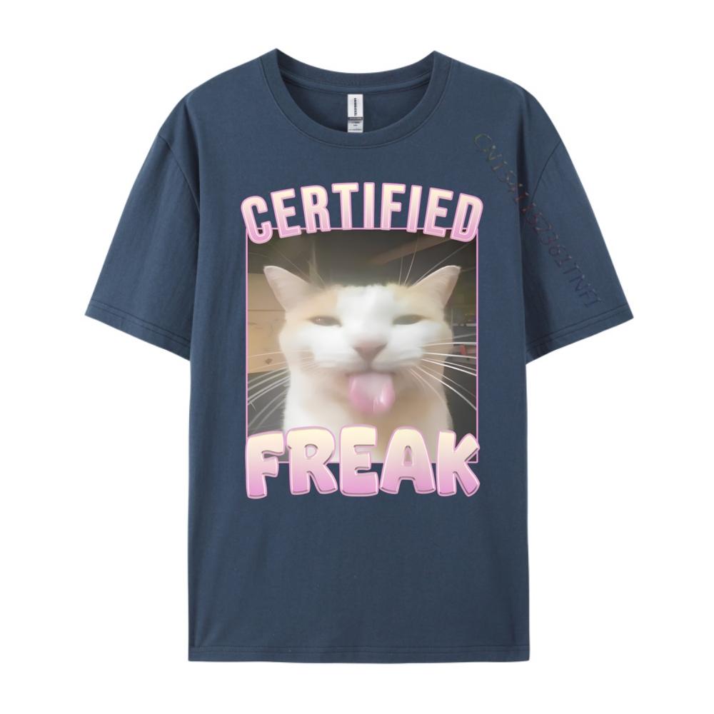 Certified Freak Cat Meme Mens Clothing Free Shipping Clothes Tee Shirt