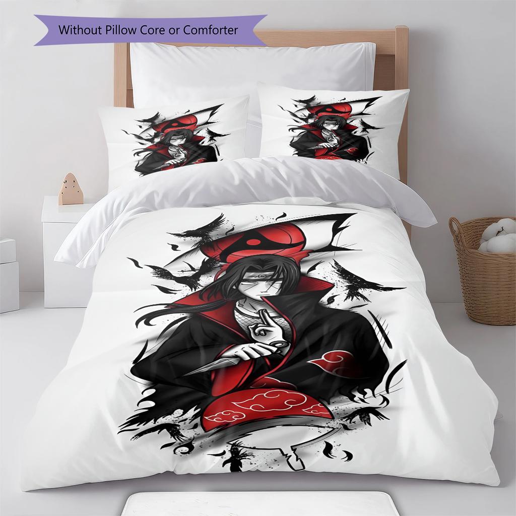 Cartoon-Muster Bettwäsche Steppbett-Set Bettbezug Kissenbezug Heimdekoration Geburtstagsgeschenk (1 Bettbezug + 2 Kissenbezüge, ohne Füllung)