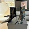 Fashion Autumn Winter Fashion Patent Leather Strap Buckle Women Ankle Boots Elegant Pointed Toe Stiletto High Heels Chelsea Boots Shoes