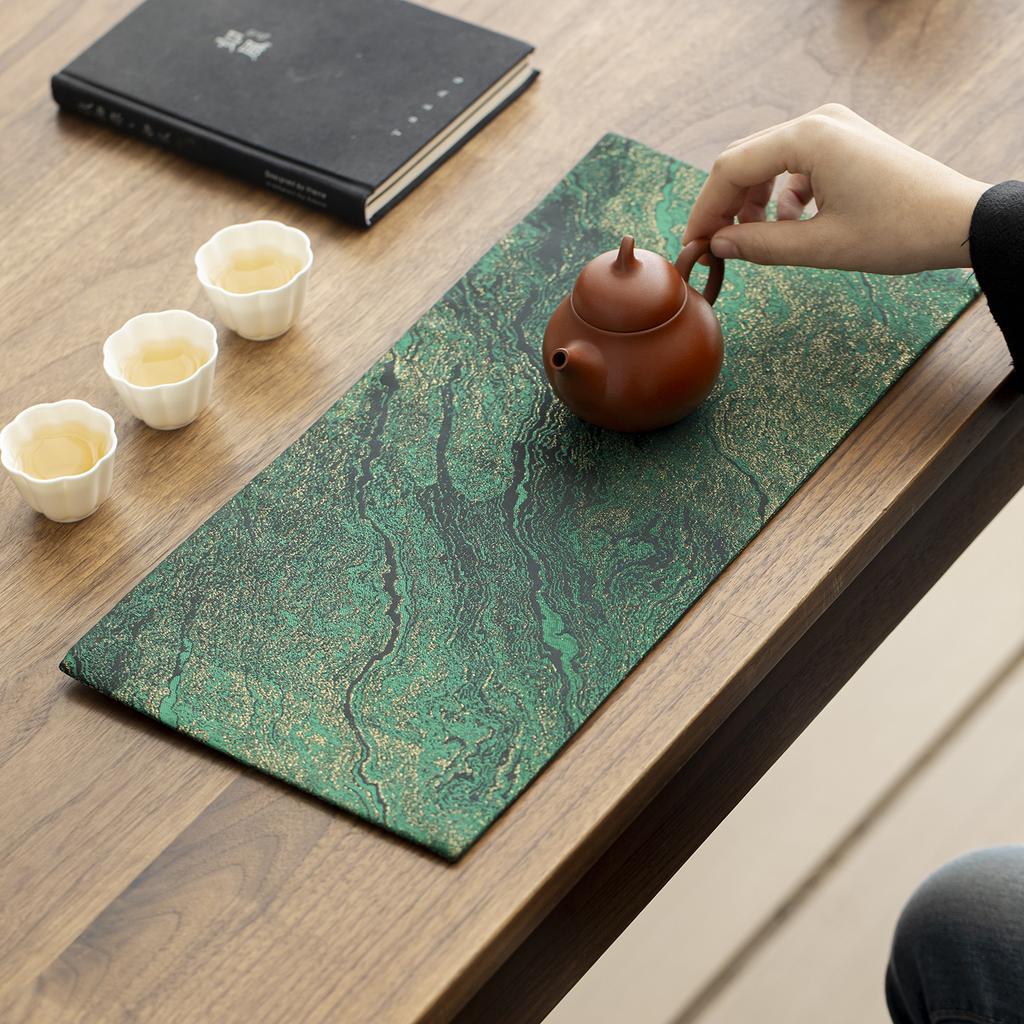 Dry Bubble Tea Mat Song Dynasty Aesthetic Tablecloth New Chinoiserie Zen Table Runner Classywaterproof Tea Towel Napkins
