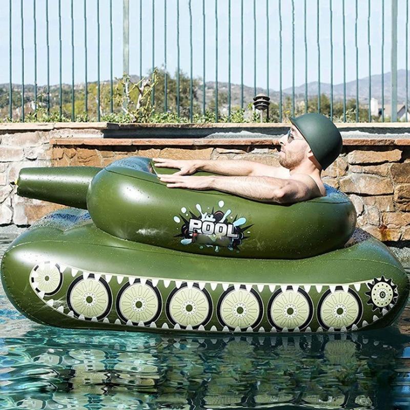 Automatic Electric Water Gun with Pool Floats,Funny Inflatable Tank Pool Floaties for Pool Party,with Powerful Squirt Guns