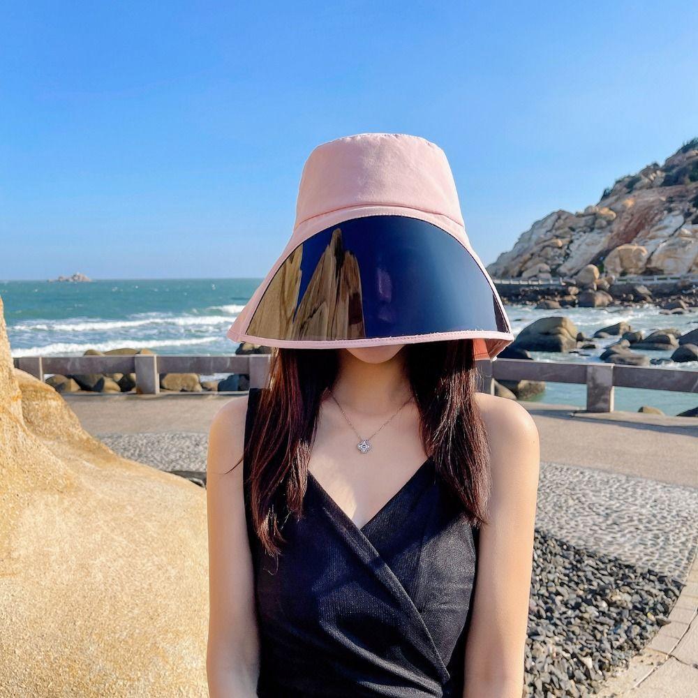 

Widening Lenses Women Sunshade Hat Full Face Travel Sun Protection Hat Large Brim Sun Hat Hawaii
