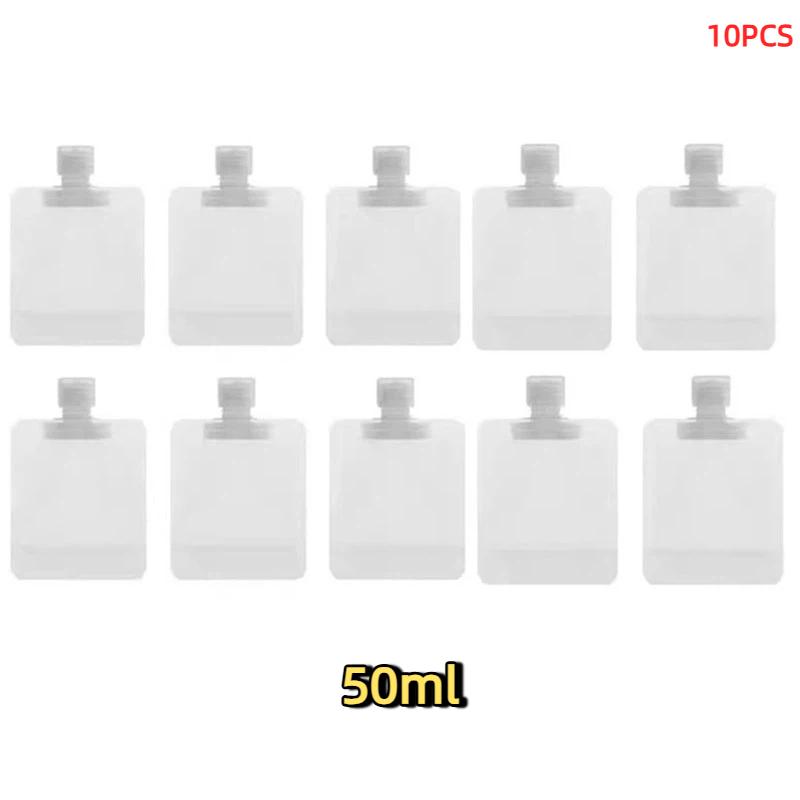 10Pcs 50Ml Travel Storage Bag Portable Packaging Cosmetic Lotion Shower Gel Shampoo Leakproof Refillable Empty Bag