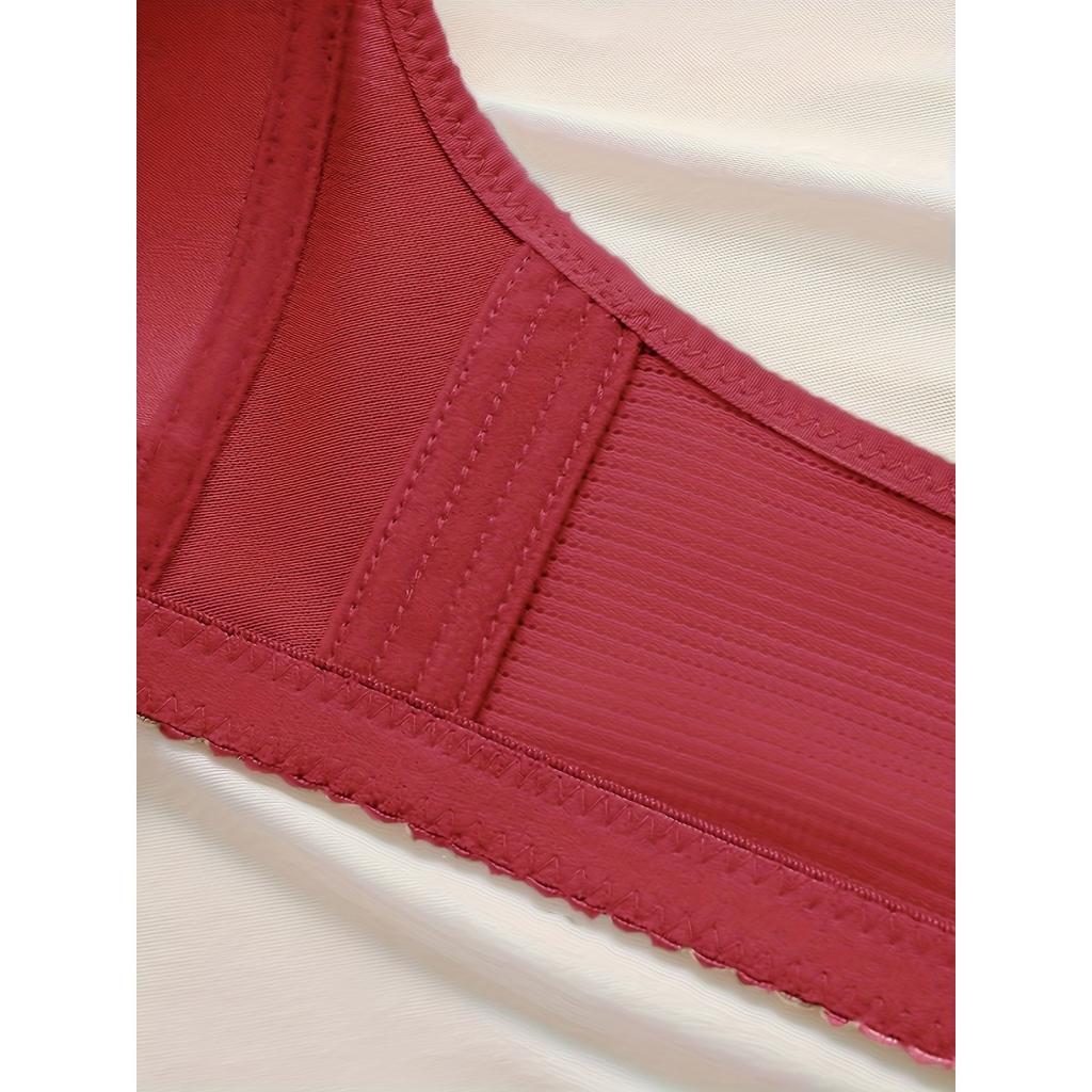 Front Clasp Design, Adjustable Straps, Non-removable Pads, Textured Fabric Provides Support and Comfort for All-season Wear, Black, Comfort Underwear