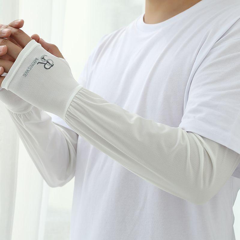 

Ice sleeve men s loose ice silk sleeve summer men s rider takeaway fishing UV resistant gloves sleeves enlarged One size fits all белый