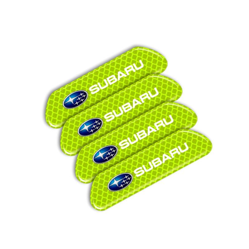 4PCS Car Door Safety Warning Reflective Mark 3D Sticker Car Accessories For Subaru WRX STI Forester Tribeca Levorg Impreza XV Outback