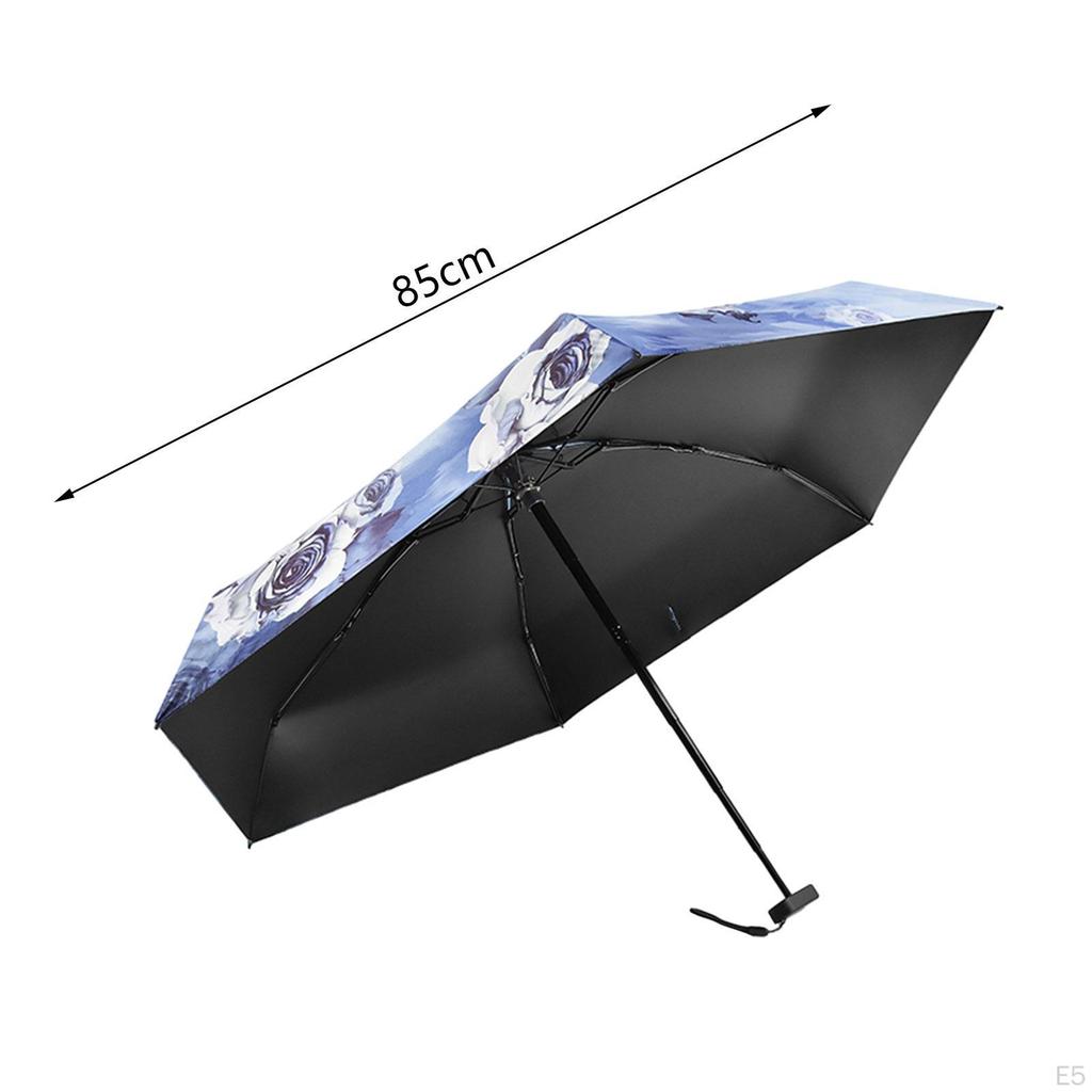 Mini Umbrella Oil Painting Folding Lightweight Men Women Rain Sun Protection