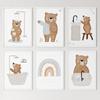 Boho Bear Rainbow Wash Up Nursery Nordic Posters Wall Art Print Canvas Painting Baby Kids Room Berdroom Home Decoration Pictures