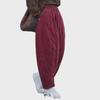 Women's Quilted Cotton-Linen Bloomers: Warm, Loose Carrot Pants for Autumn/Winter