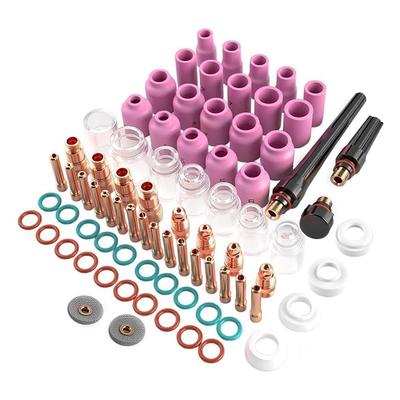 TIG Welding Kit(80Pcs) For WP-17/18/26 Torches Featuring Alumina Nozzle& Glass Cups