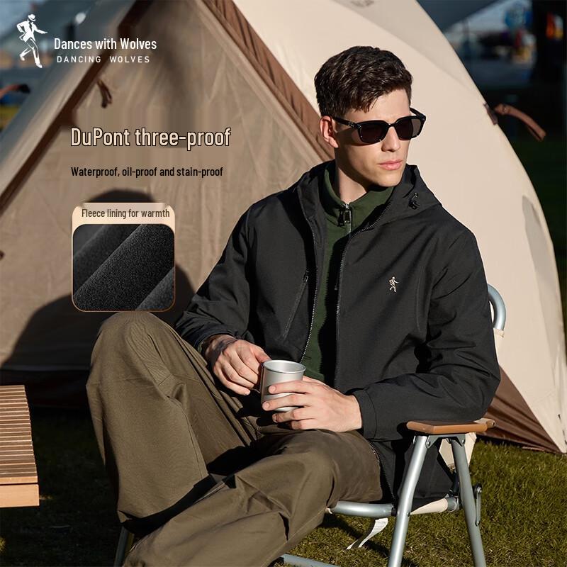 

Men s Winter Fleece Lined 3-Proof Hooded Jacket 180