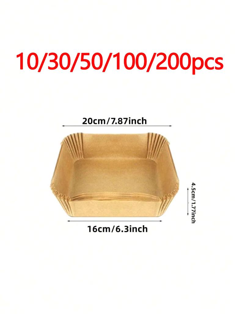 10-200pcs Air Fryer Disposable Paper Liner Square Air Fryer Liner Oil & Waterproof Parchment Paper for Baking Roasting & BBQs Gr