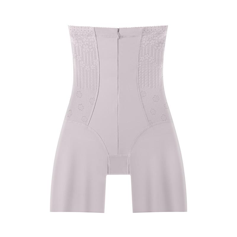 High Waist Jacquard Zipper Hip Lifting Tummy Control Plus Size Seamless Boyleg Shaper Panties for Women