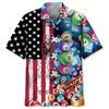 Full Print Mens Retro Bingo Game Hawaiian Shirt New In Summer Short Sleeve Button Up Beach Blouse Casual Men's Aloha Shirt Tops