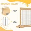 Extendable Indoor Dog Gate In Pine Wood and Steel, 104-180x36x69 Cm, Wood Color