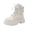 2025 Winter Fashionable and Hot-selling Ankle Women's Boots Platform Modern Ladies Boots Round Toe Med Heel Side Zip Boot