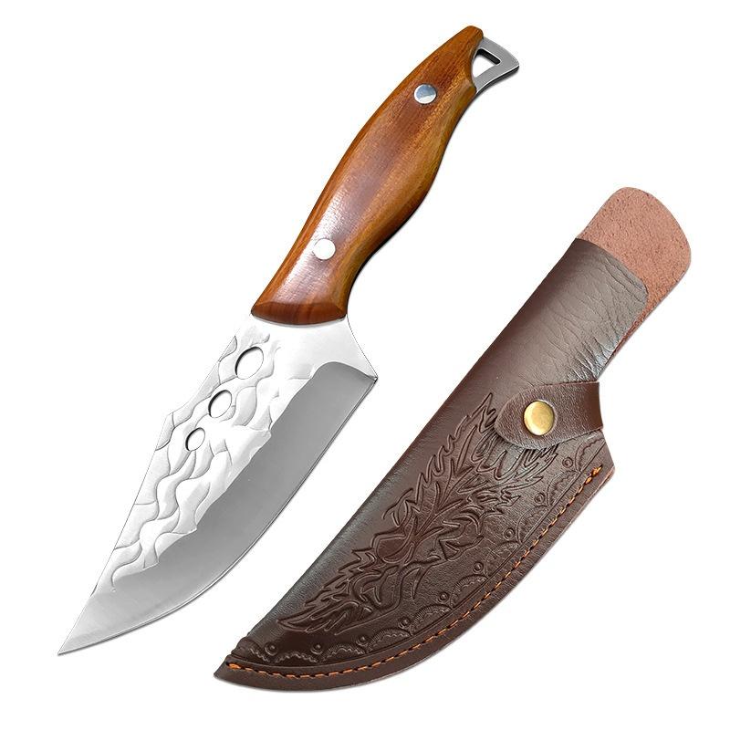 Handmade Forged Boning Knife Stainless Steel Kitchen Knife Meat Butcher Cleaver Slaughter Chef Cooking Knife With Cover