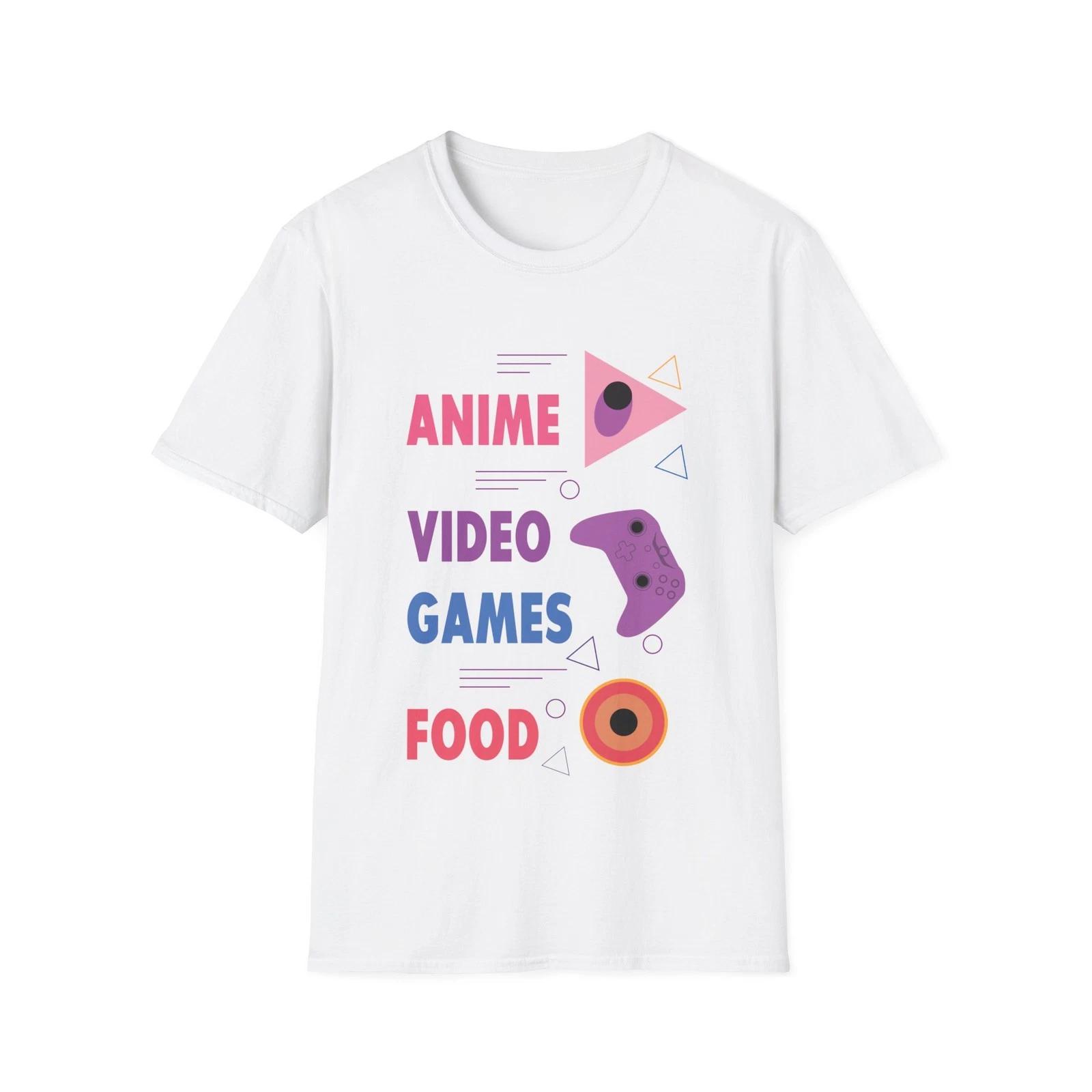 Anime Video Games Food T Shirt Gamer Aesthetic Arcade Graphic Tee 3XL