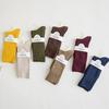 Women's Striped Double Needle Pile Socks: Pure Color, Long Cotton for Autumn/Winter, Trendy & Stylish.