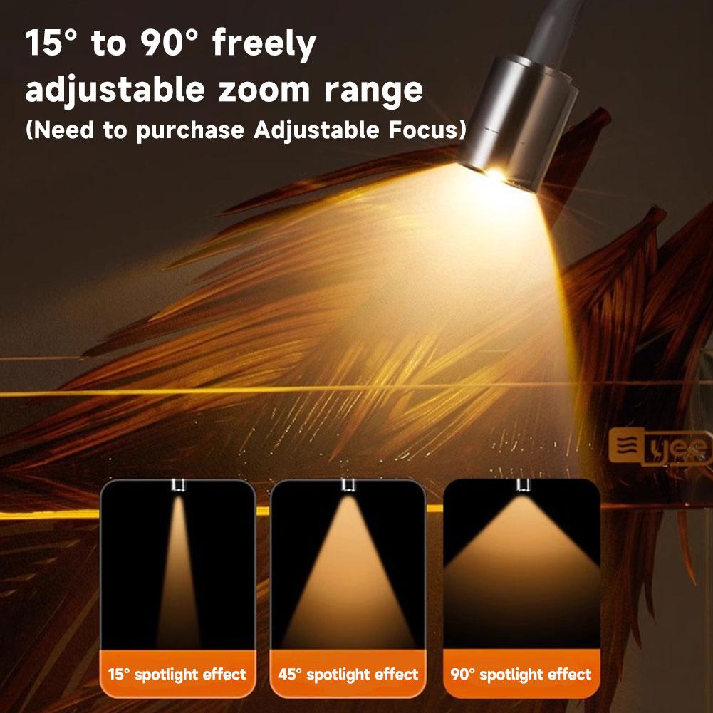 USB Adjustable Focus Aquarium Spot Light Aquascape Clip Lamp for Nano Fish Tank 360° Rotatable Clip Light for Betta/Small Aquariums Accessories