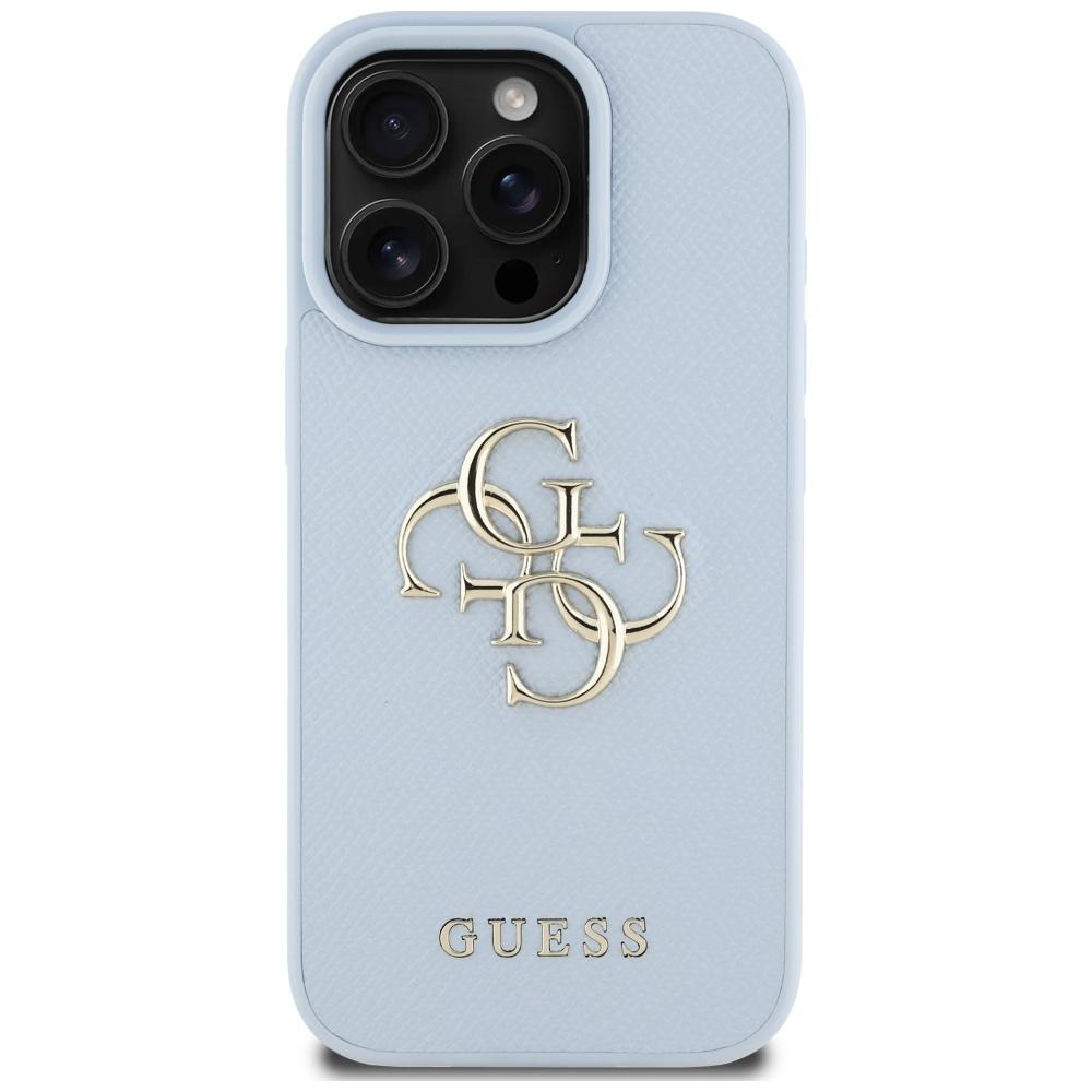 Hülle für iPhone 16 Pro Max Guess Gekörntes Klassisches Logo Blau