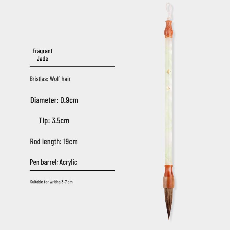 Silver Bamboo Jade Brush Set - Professional & Beginner Calligraphy and Painting Set with Wolf Bristles for Various Script Styles