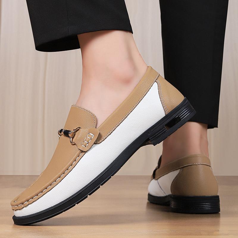 Italian Genuine Leather Business Shoes Men Casual Leather Dress Office Shoes Breathable Slip On Driving Loafers Plus Size 38-47