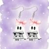 Cross-border New Bow Ghost Earrings Acrylic Halloween Decoration Creative Cartoon Book Ghost Earrings