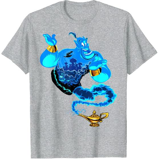 Disney Aladdin Genie Portrait Agrabah Fill T-Shirt Small