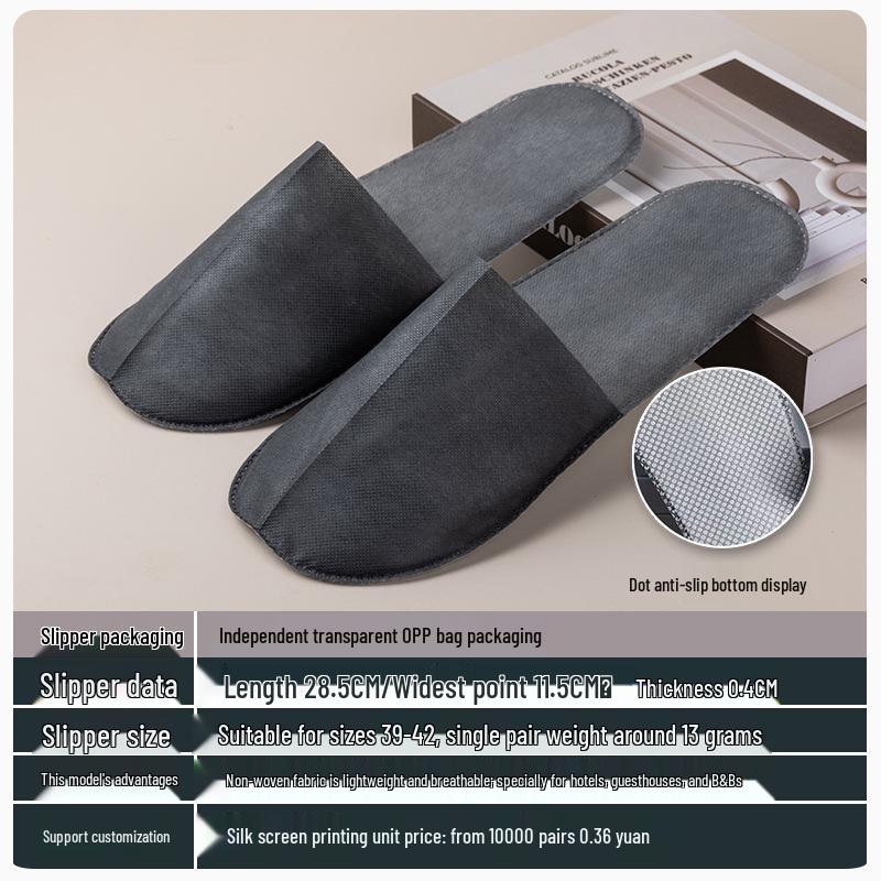 Star Hotel Bed & Breakfast Non-Slip Disposable Slippers - Customizable Logo
