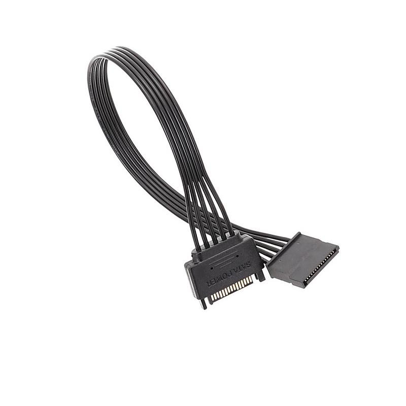 SATA 15Pin Power Cable Flat Power Supply Extend Wire High Current Resistance Hard Disk Power Supply Cord for HDD Charging Cable 30CM