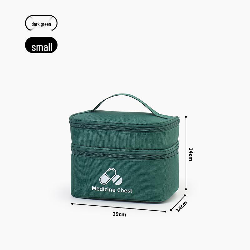 Large Capacity Travel Medicine Bag - Double Layer Portable First Aid Storage