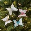 6PCS Simulation Craft Butterfly Ornament Flash Powder Coating Flash Powder Ornament  Christmas Tree