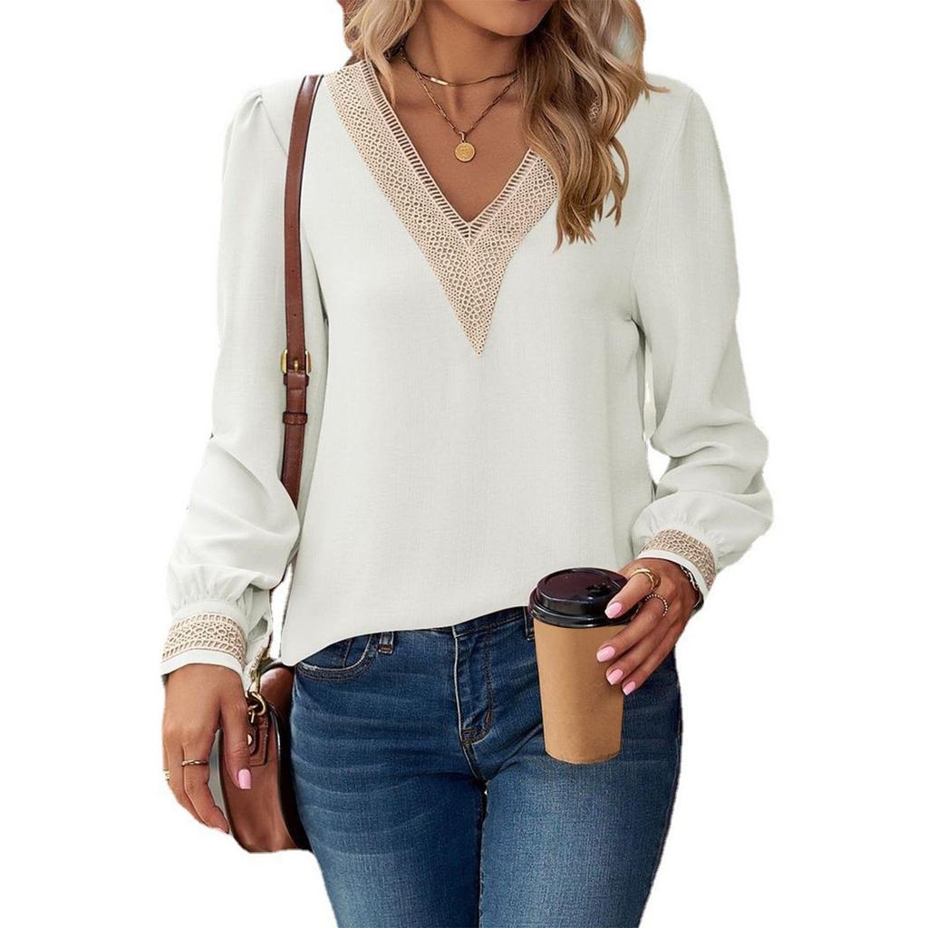 Tunique Blanche Femme Col Ouvert - Manches Longues, Taille XXL - Exclusive Collection