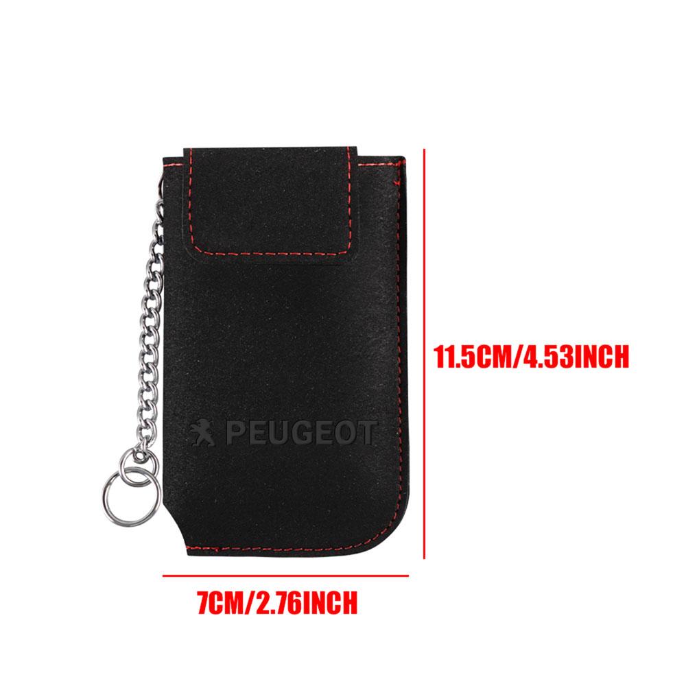 1pc Suede Leather Snap Fastener Style Car Key Fob Shell O Key Case Hub Cap For Peugeot 308 307 206 208 2008 107 306 Accessories
